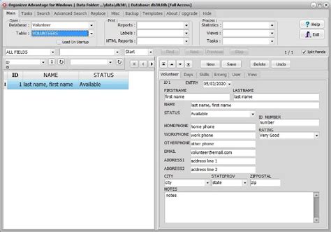 free volunteer tracking database.